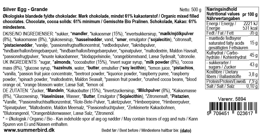 Se ingredienser - Silver Egg Grande