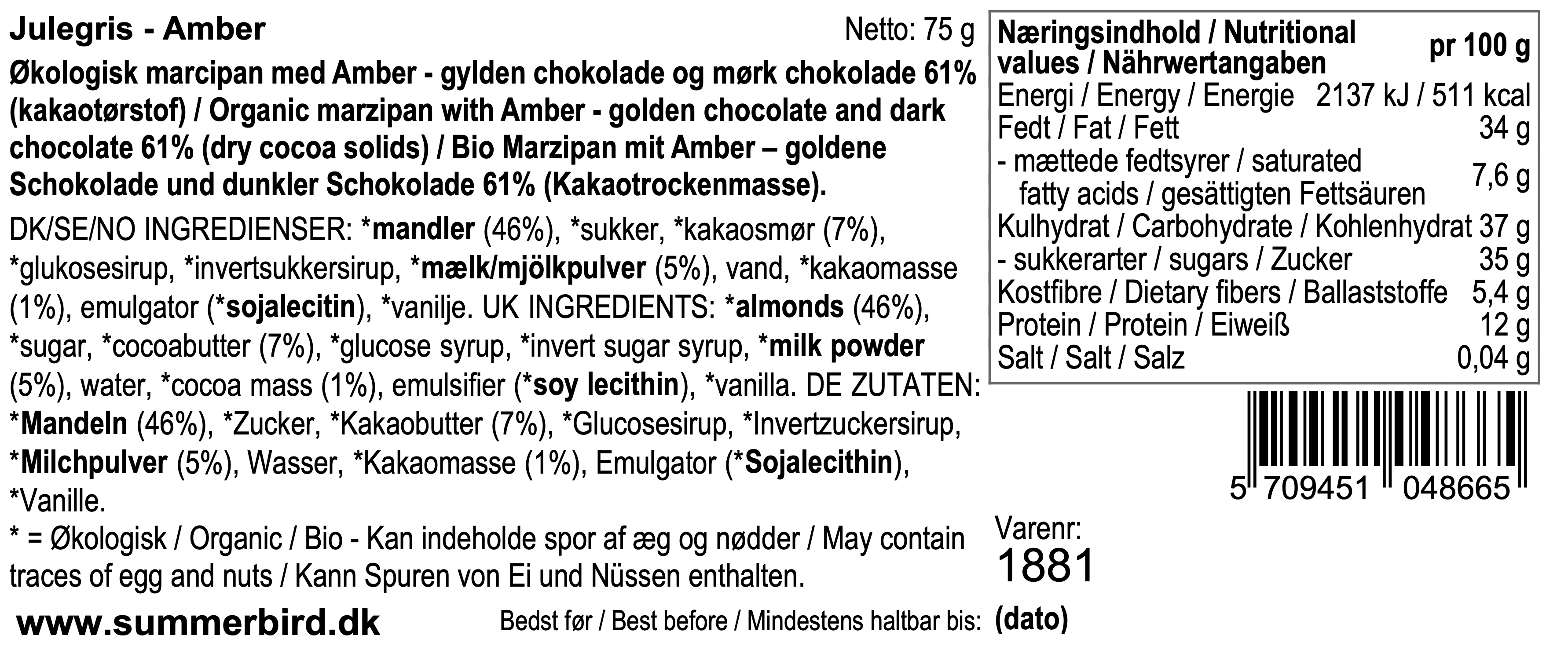 Se ingredienser - Amber Julegris