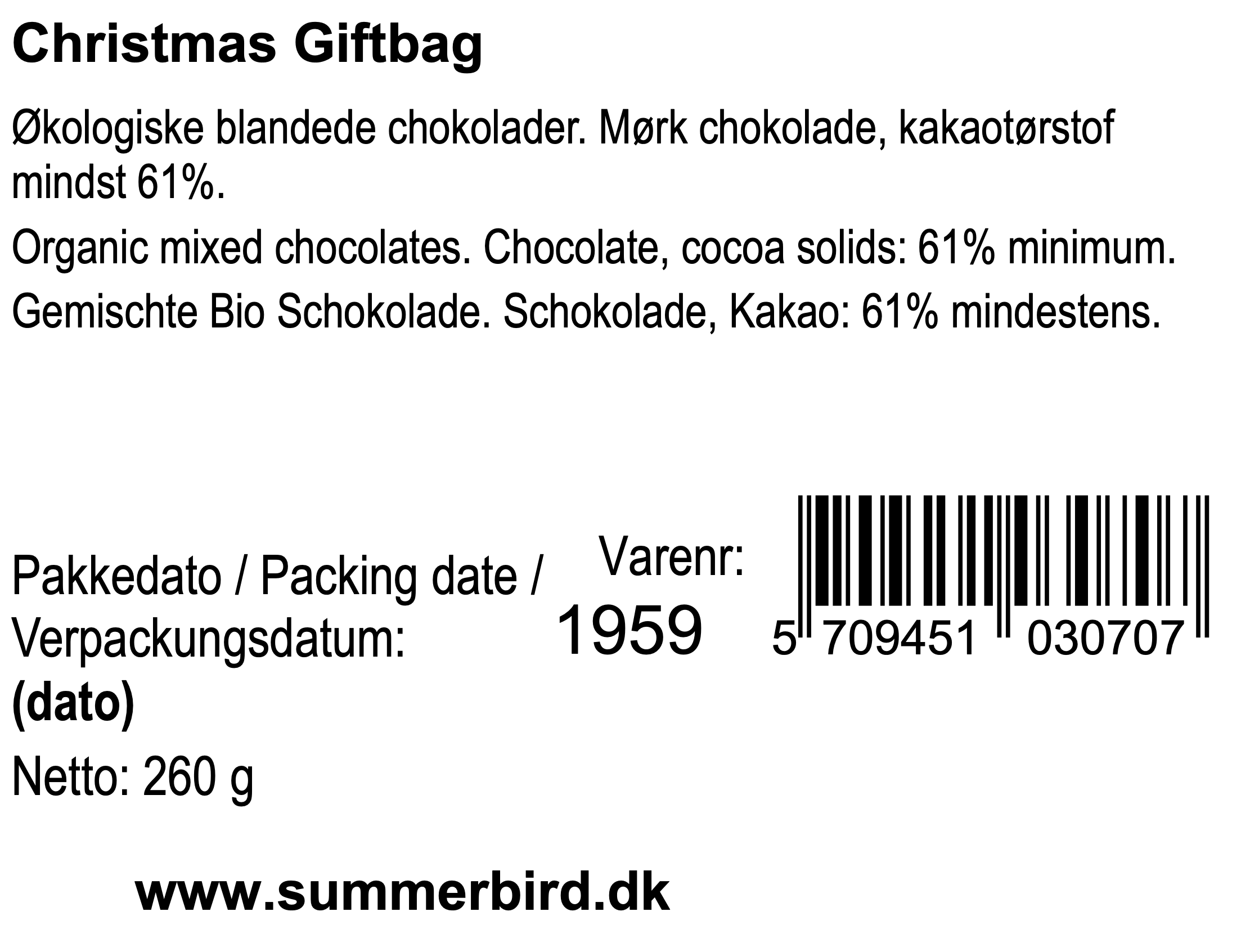 Se ingredienser - Christmas Gift Bag