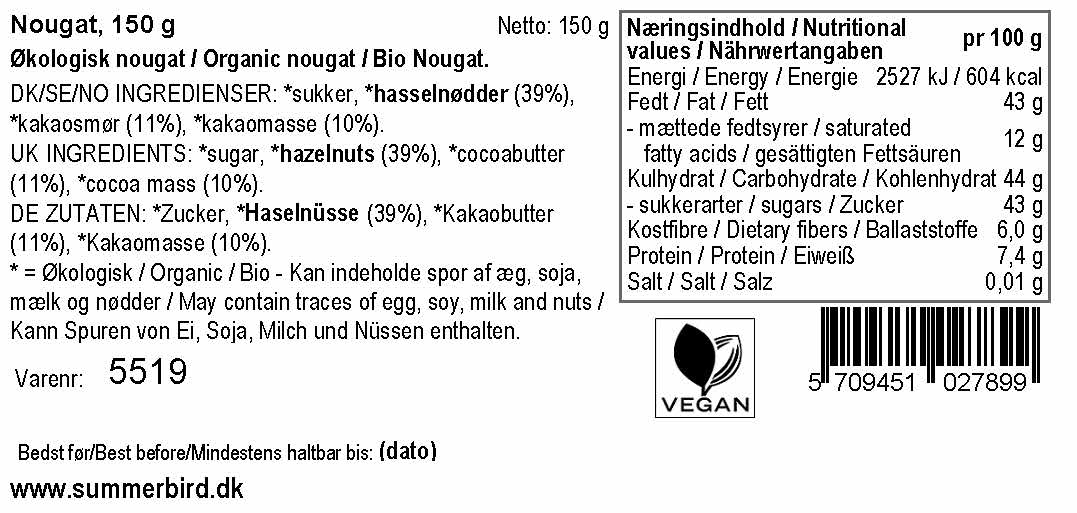 Se ingredienser - Nougat
