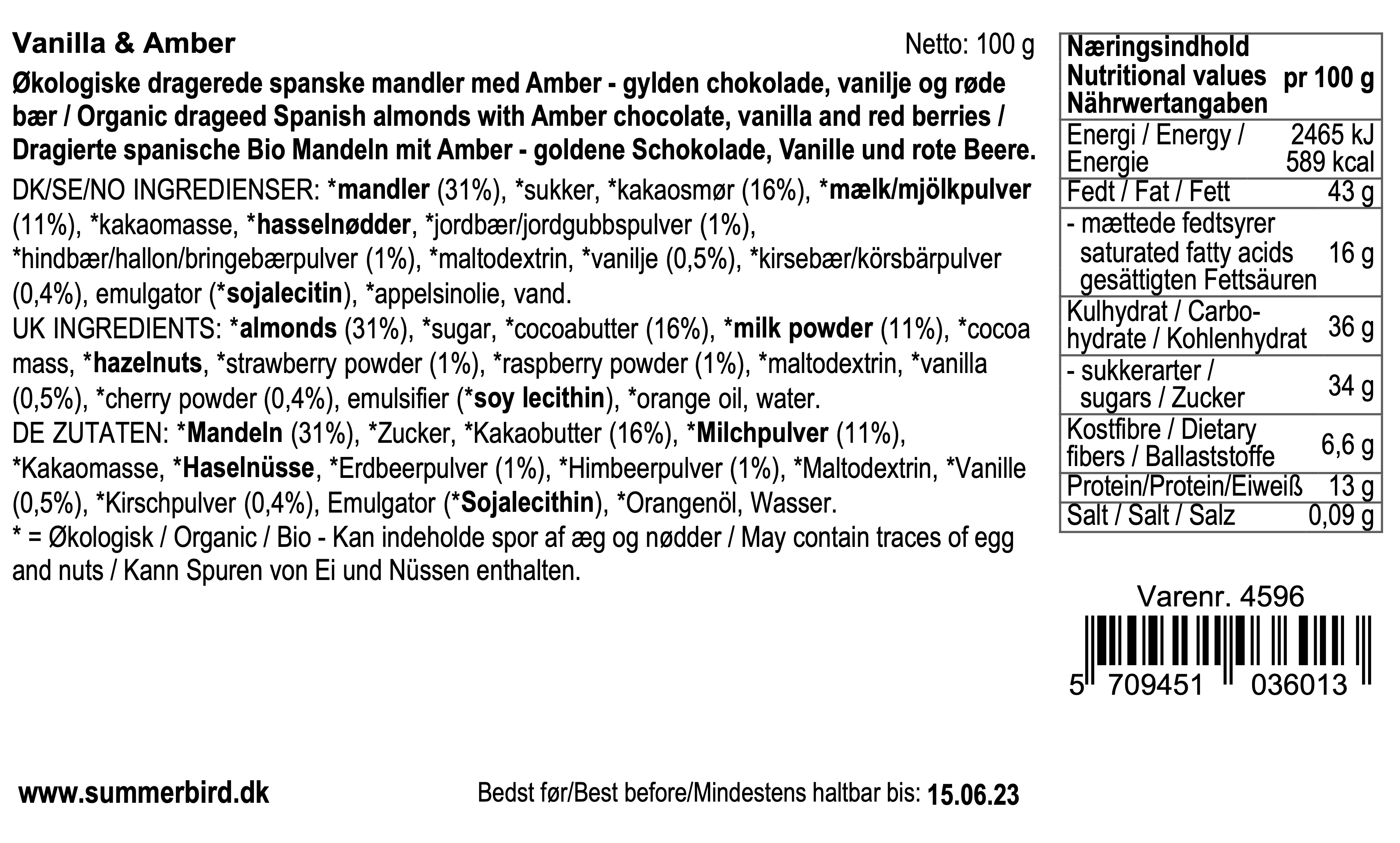 Se ingredienser - Vanilla & Amber