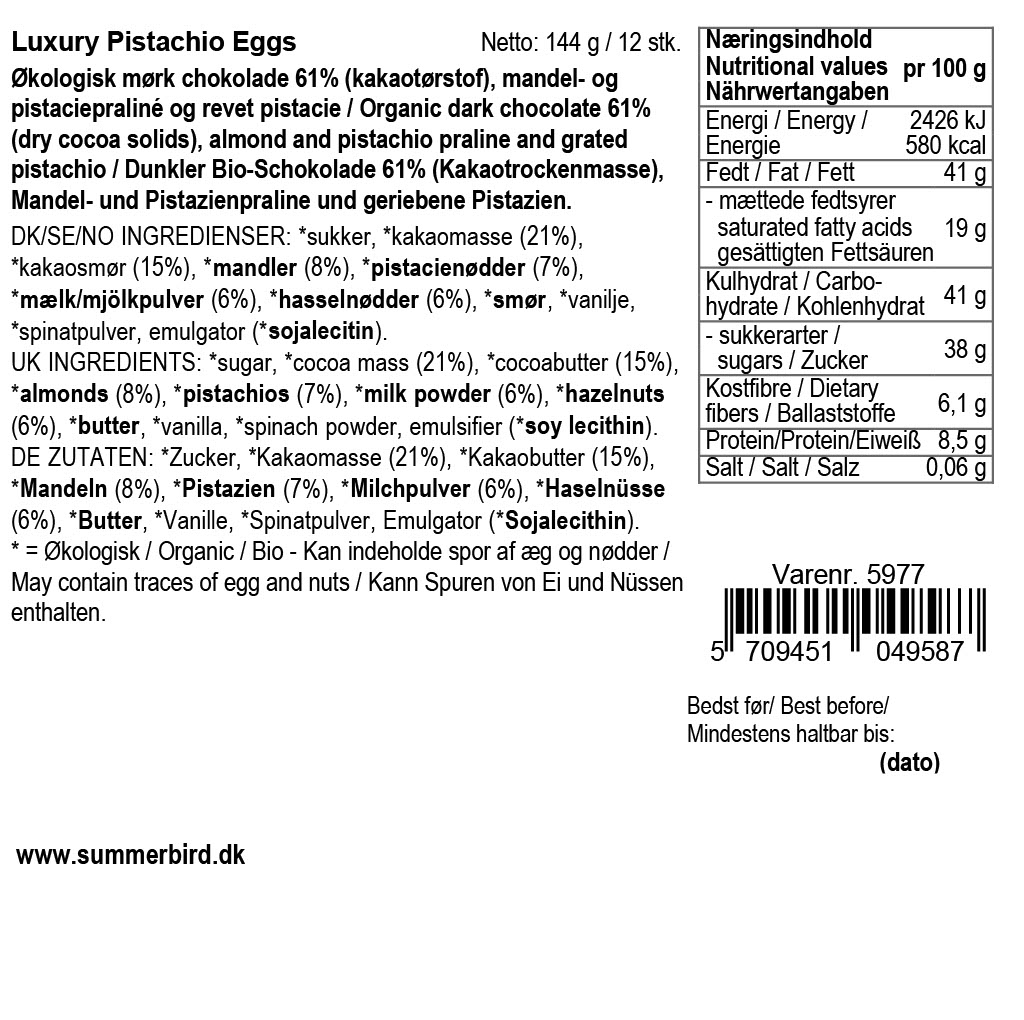 Se ingredienser - Luxury Pistachio Eggs