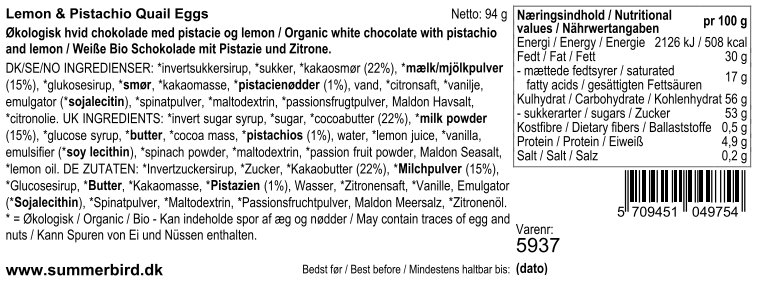 Se ingredienser - Lemon & Pistachio Quail Eggs