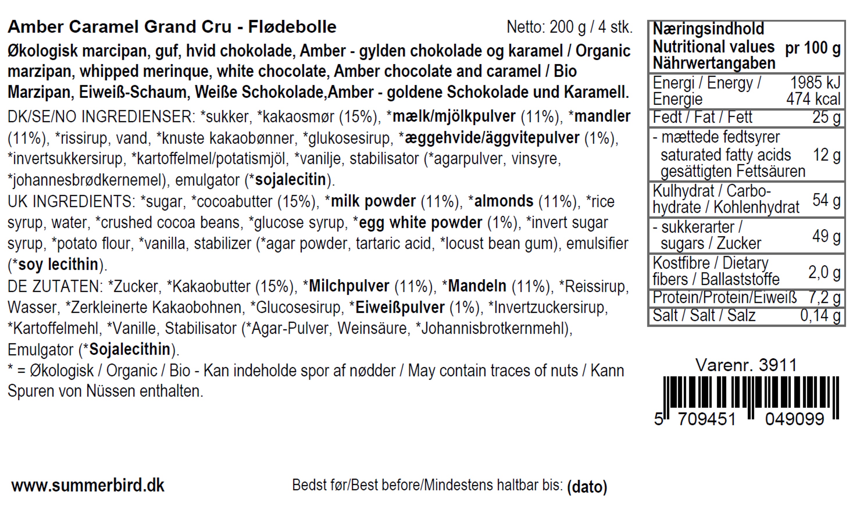 Se ingrediensene - Amber Caramel Grand Cru