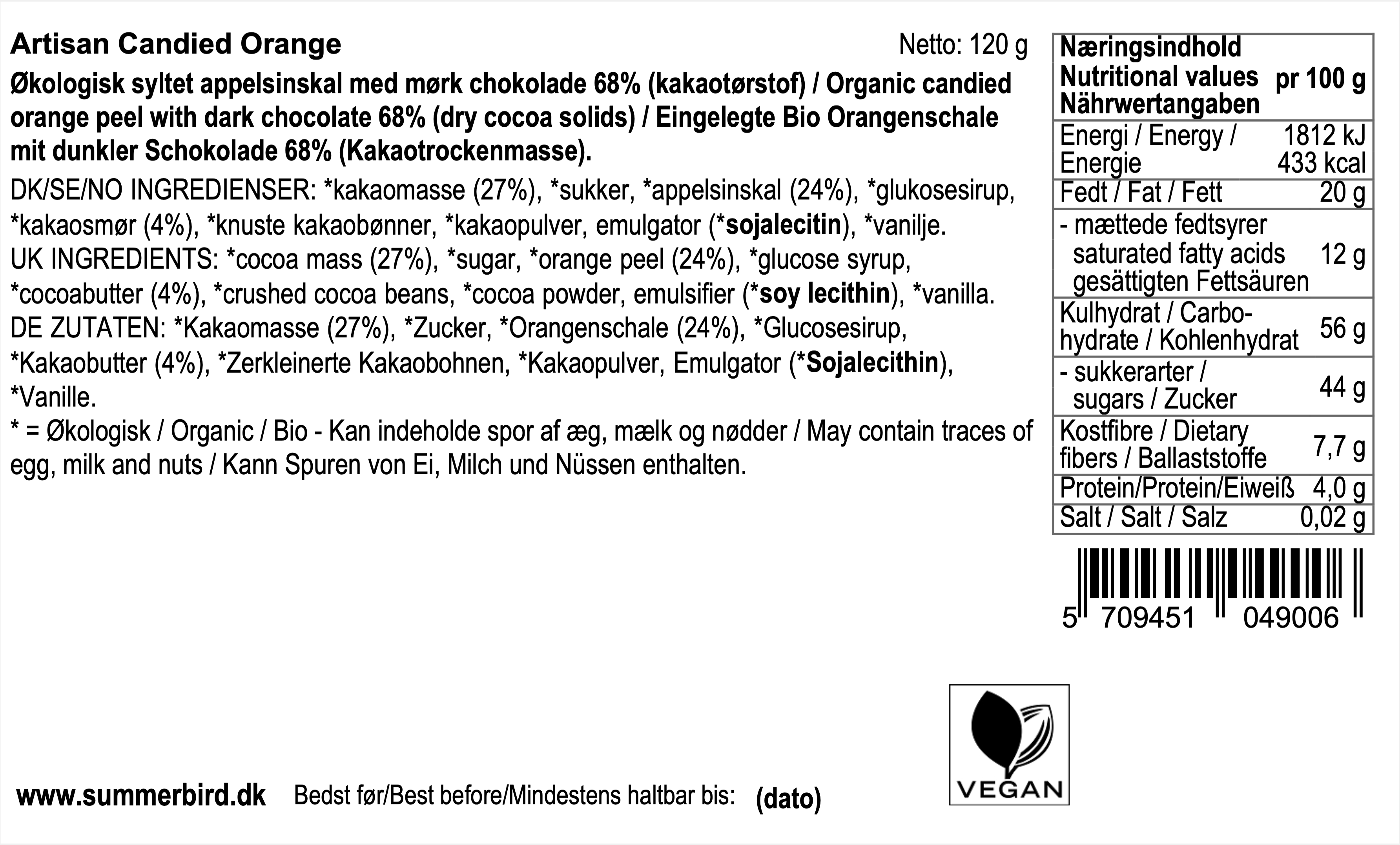 Se ingredienser - Artisan Candied Orange