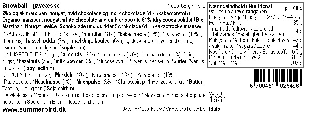 Se ingredienser - Snowball