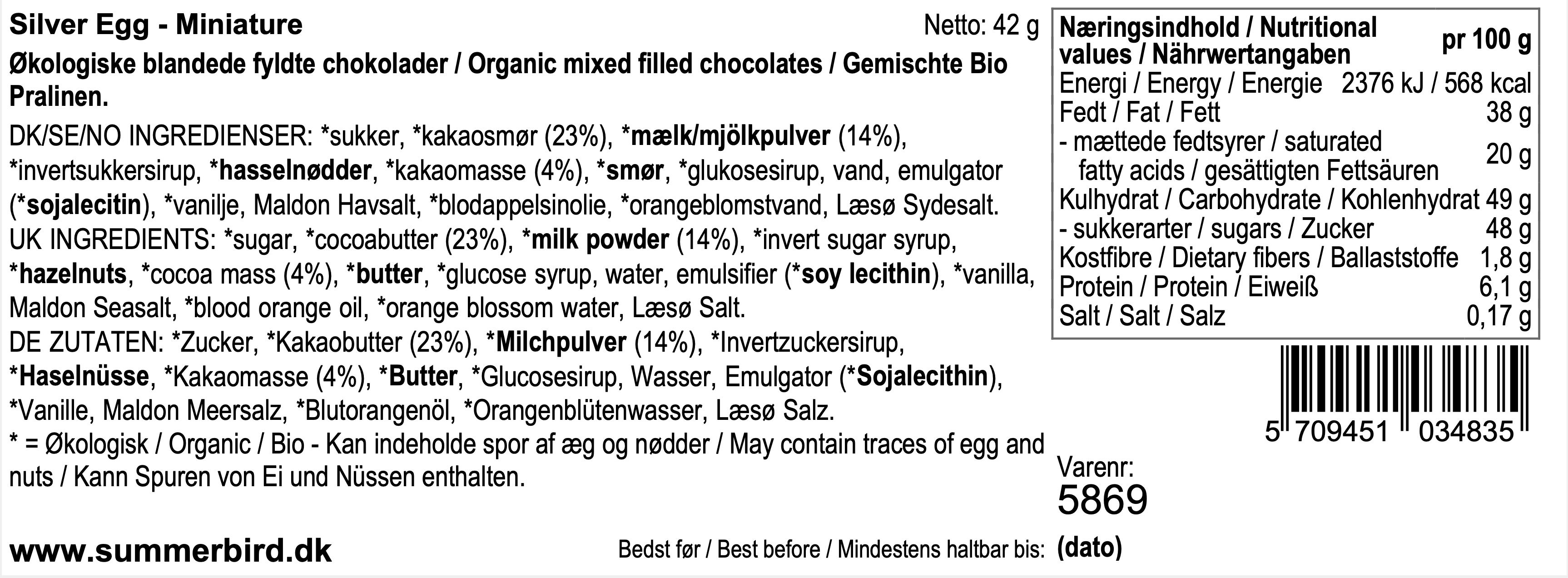 Se ingredienser - Silver Egg Miniature