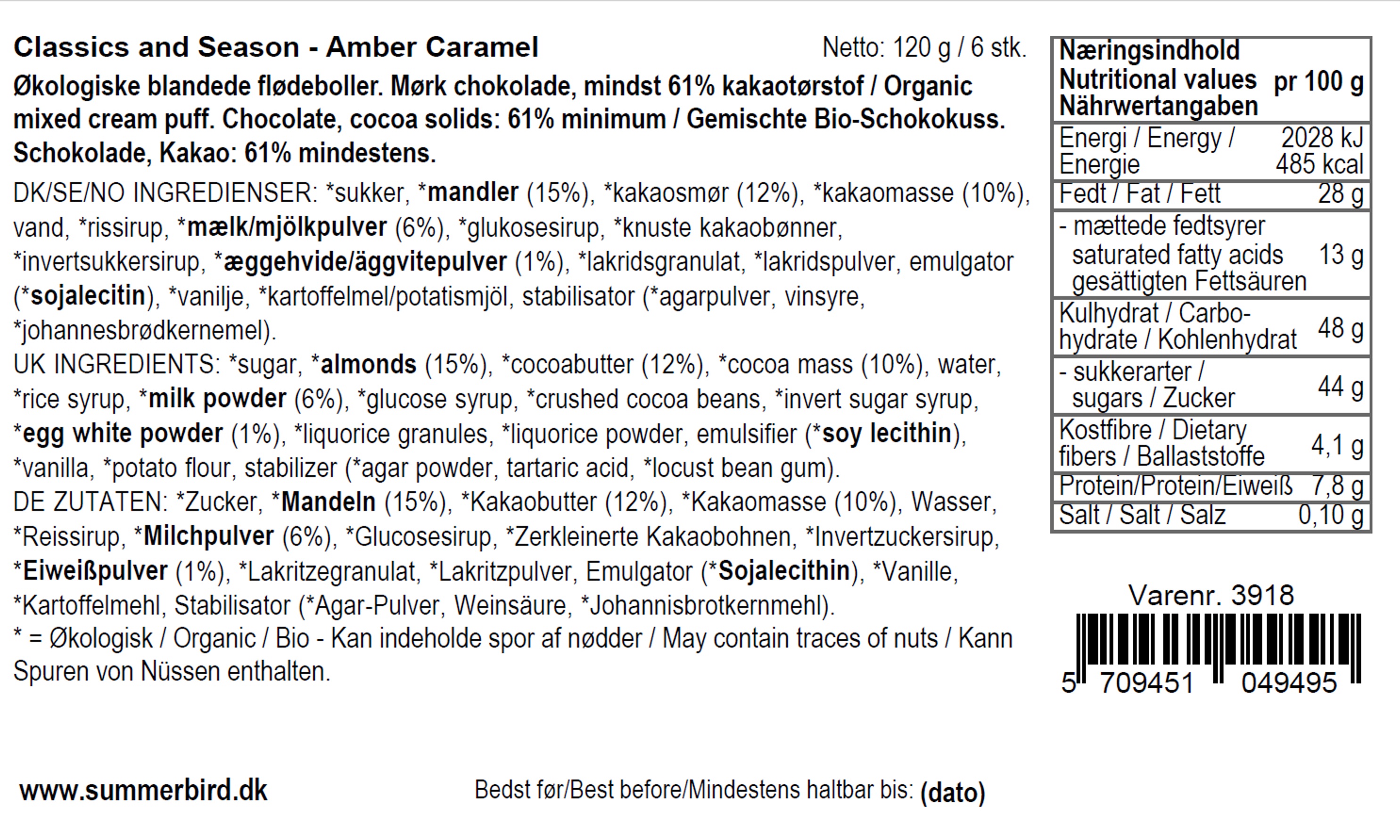 Se ingrediensene - Mini Season Amber Caramel (mix)