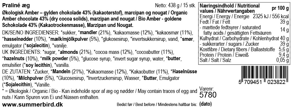 Se ingredienser - Praliné