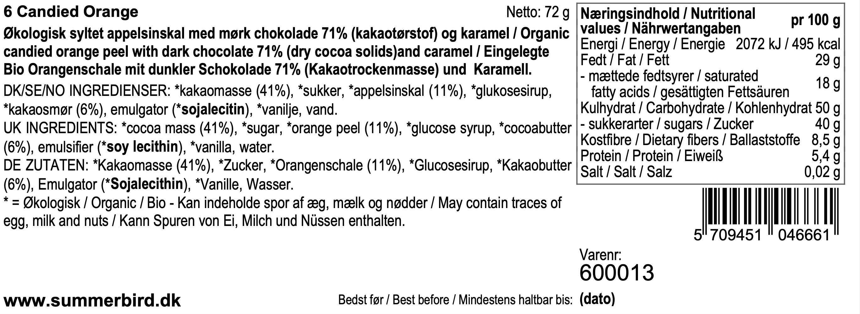 Se ingredienser - 6 Candied Orange